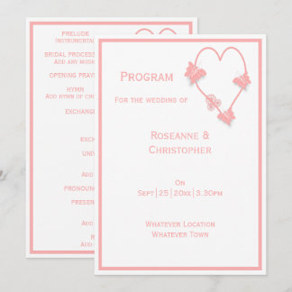 Programa Boda de diseño del corazón de mariposas de color r