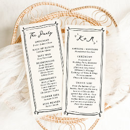 Programa Boda de Doodles dibujados a mano caprichosa