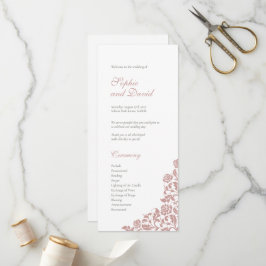 Programa Boda de encaje rosado con Rosa polvoriento