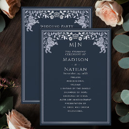 Programa Boda de espada medieval del León Real Azul y Plata