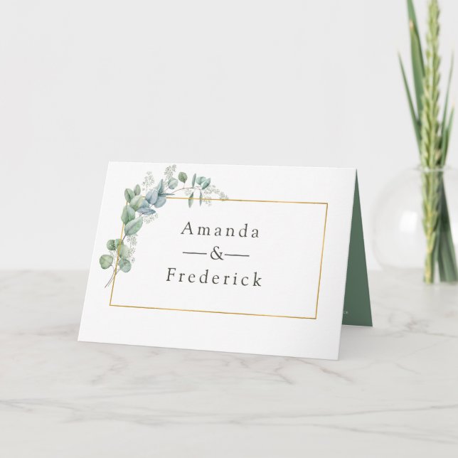 Programa Boda de eucalipto geométrico de color de agua (Anverso)