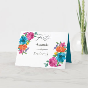 Programa Boda de Fiesta floral acuarela