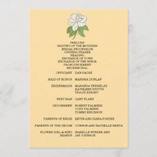 Programa Boda de flor de Magnolia minimalista
