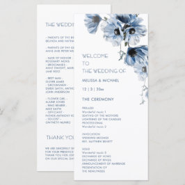 Programa Boda de flores azules artísticas