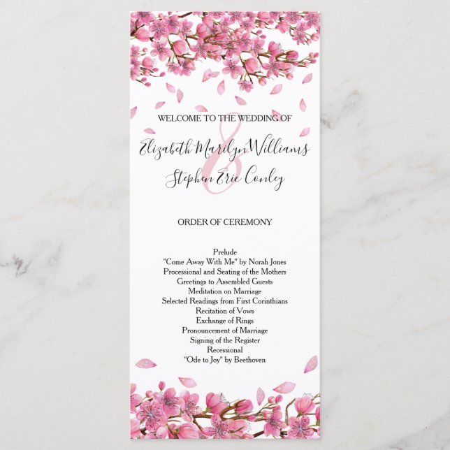 Programa Boda de flores de cerezo rosa (Anverso)