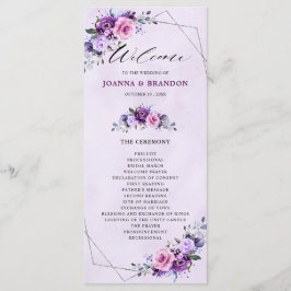 Programa Boda de flores de color rosa brillante Lilac morad