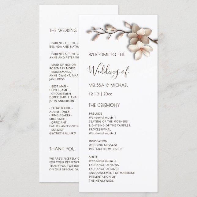Programa Boda de flores de magnolia en 3D (Anverso / Reverso)