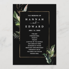 Programa Boda de follaje tropical salvaje Ceremonia negra