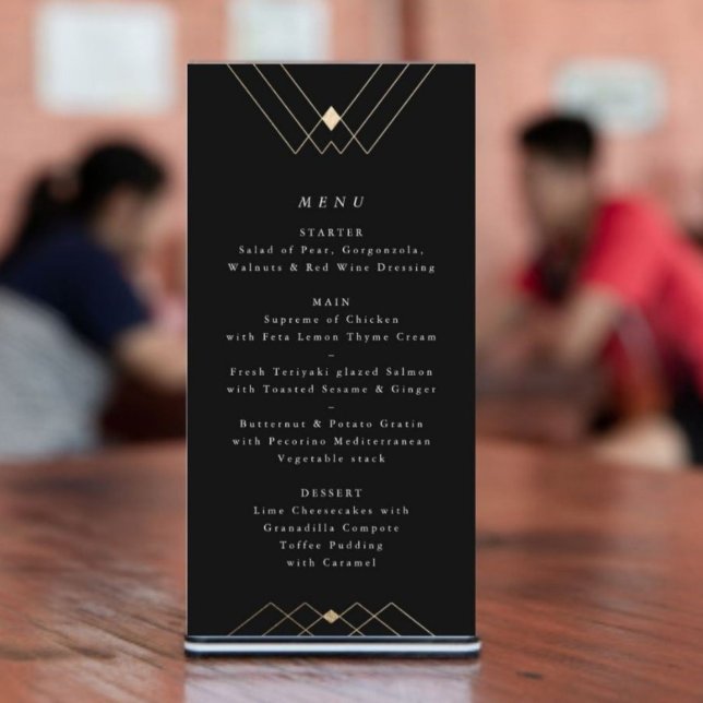 Programa Boda de gatsby de deco geométrico de diamante negr (Subido por el creador)