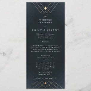 Programa Boda de gatsby de deco geométrico de la marina de