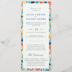 Programa Boda de girasoles de color amarillo azul natural