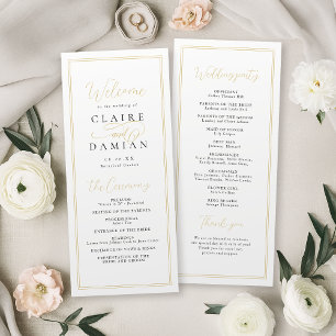 Programa Boda de guión romántico de la elegancia simple de