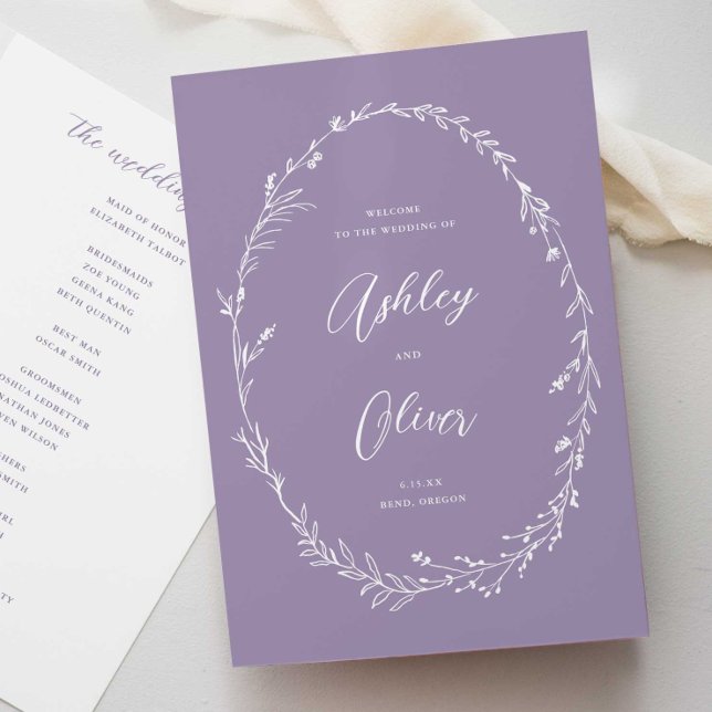 Programa Boda de guirnaldas de flores violetas rusas (Subido por el creador)