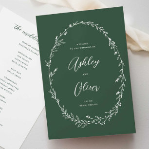 Programa Boda de guirnaldas rusas de flor salvaje verde
