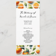 Boda de hojas de naranja cítrica acuarela