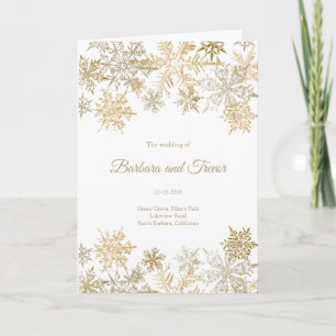 Programa Boda de invierno con copas de nieve con tema para