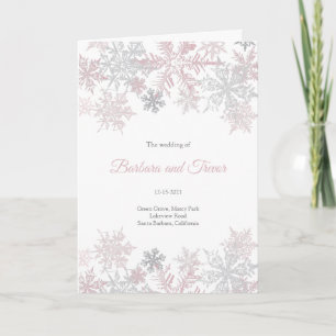 Programa Boda de invierno de hojaldre rosa y plateado con p
