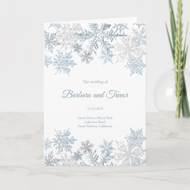 Programa Boda de Invierno de los navidades Silver Blue Snow (Anverso)