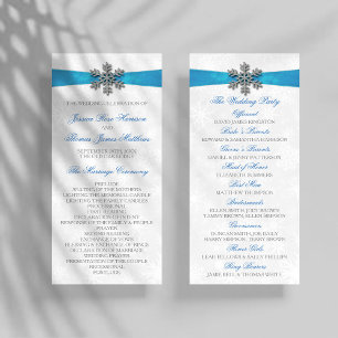 Programa Boda de Invierno Diamante Snowflake & Blue Ribbon