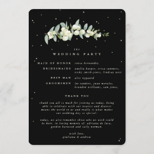 Programa Boda de invierno elegante de Snowberry negro + Euc