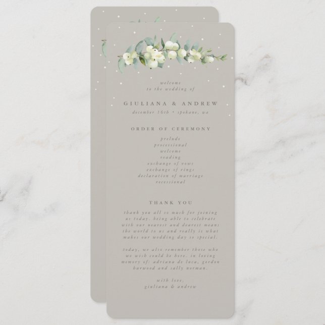Programa Boda de Invierno Greige Snowberry+Eucalyptus Stem (Anverso / Reverso)