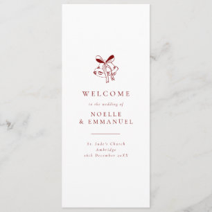 Programa Boda de Invierno Minimalista con Campanas Rojas de