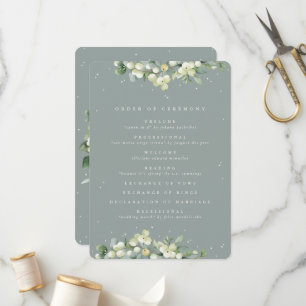 Programa Boda de Invierno Seafoam Green Snowberry+Eucalyptu
