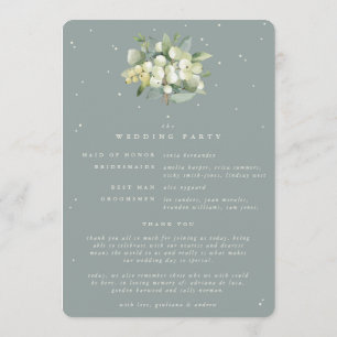 Programa Boda de Invierno Seafoam Green Snowberry+Eucalyptu