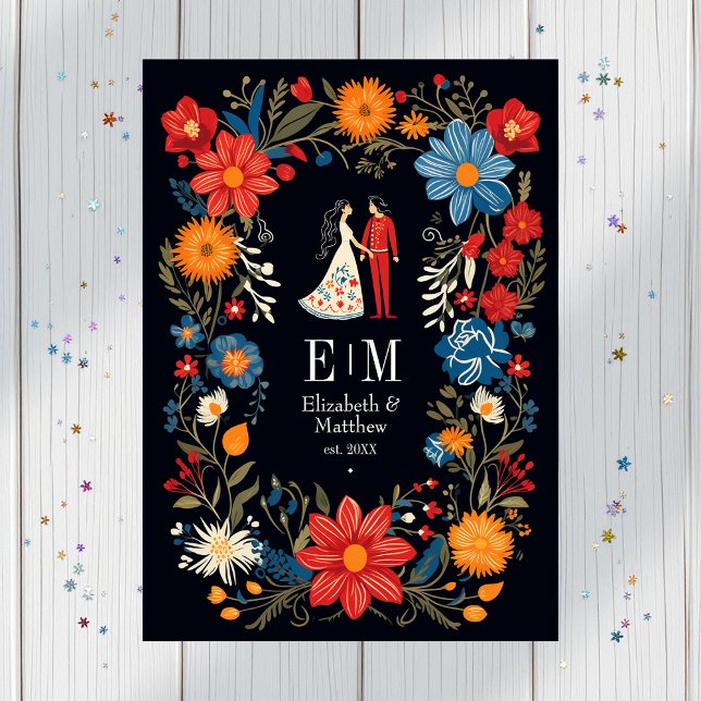 Programa Boda de la Fiesta Floral de Whimsical (Whimsical Floral Fiesta Wedding Program)