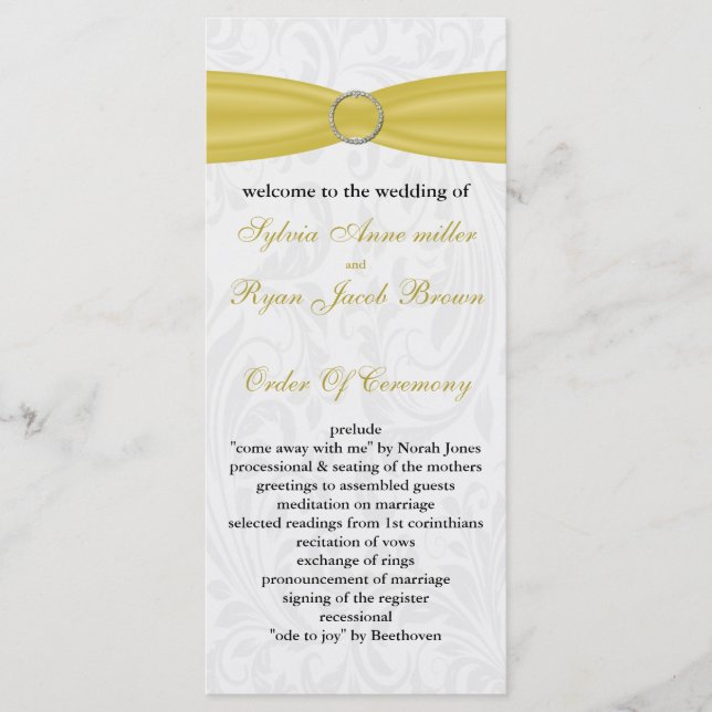 Programa Boda de la hebilla diamante de la ribbon diamante  (Anverso)