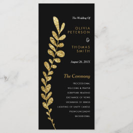 Programa Boda de la hoja de oro de Faux editable e