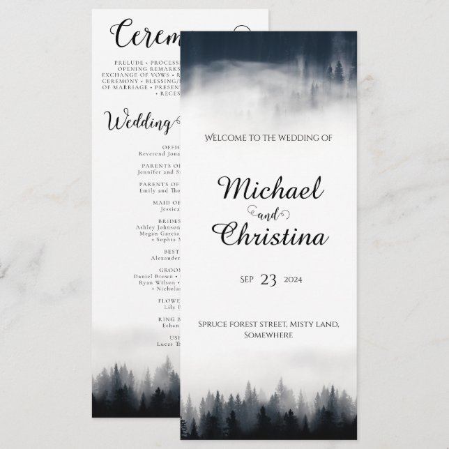 Programa Boda de la naturaleza del bosque de abeto de niebl (Anverso / Reverso)
