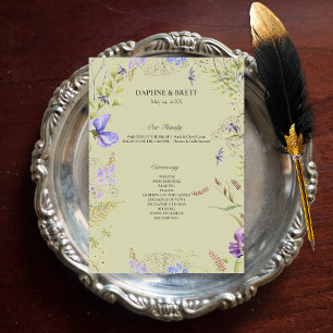 Programa Boda de Lavanda Rústica Sage Wildflowers Lavender