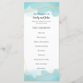 Programa Boda de línea geométrica de oro de color azul puri