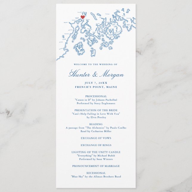 Programa Boda de mapas de Point Stockton Springs Maine de F (Anverso)