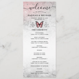 Programa Boda de mariposa rosada y plateada