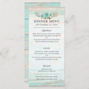 Programa Boda de Moda de campo rústico de color turquesa de