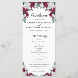 Programa Boda de Navidades de Borgoña y Poinsettia Blanca