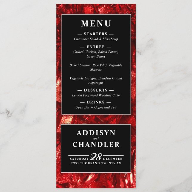 Programa Boda de Navidades negros y blancos modernos (Anverso)