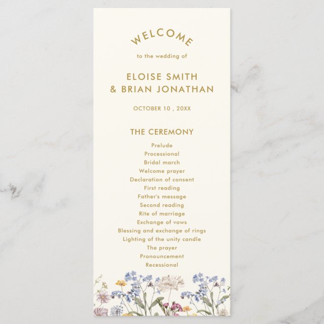 Programa Boda de oro de la flor silvestre de primavera colo (Anverso)