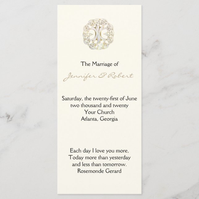 Programa Boda de Oro en Árbol Celta de la Vida (Anverso)