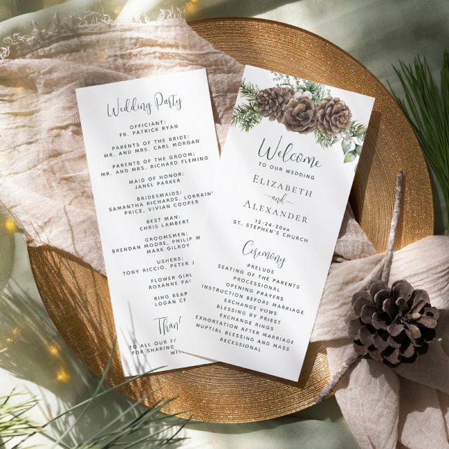 Programa Boda de Pine Cone de la vegetación del invierno (Subido por el creador)