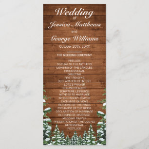 Programa Boda de pinos de campo de madera y bosques de niev