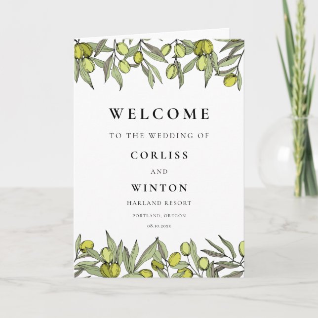 Programa Boda de rama de olivo moderno (Anverso)