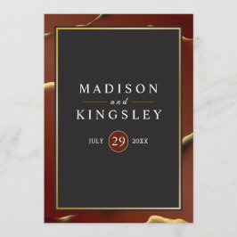 Programa boda De Resumen Elegante De Oro De Borgoña 🤵