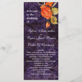 Programa Boda de Rosa de Moda Rustica Purple Vintage