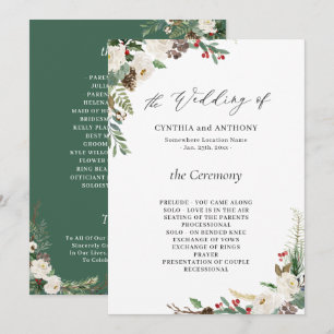 Programa Boda de Rustic Winter Floral Holly Berries