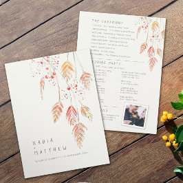 Programa Boda de sketch acuarela de bayas de hierbas de hie