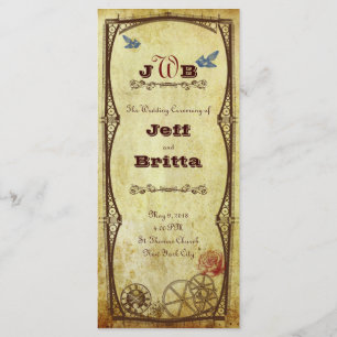Programa Boda de Steampunk de Faux Antique Gold