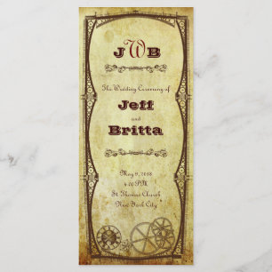 Programa Boda de Steampunk de Faux Antique Gold
